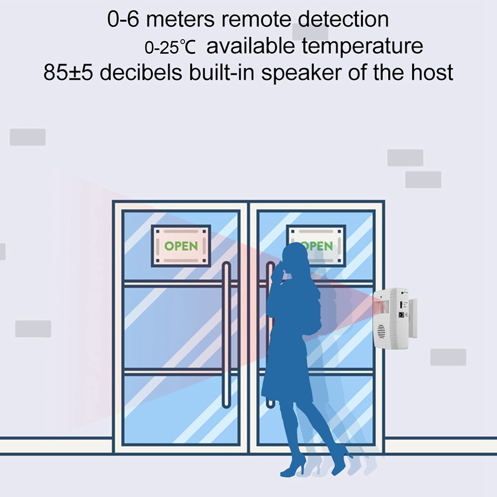 Timbre de Bienvenida de Voz con Sensor de Movimiento Infrarrojo IR para Seguridad en Hogar y Tienda