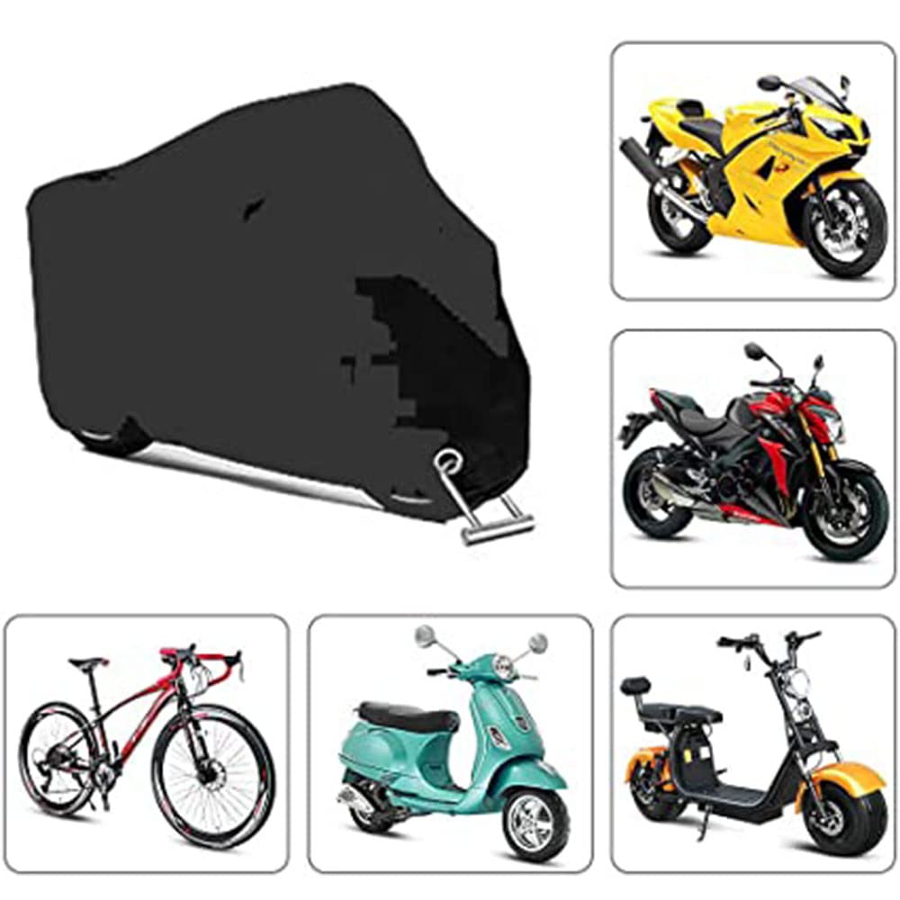 Funda para Moto Cubierta de la Motocicleta Oxford - Cubierta para Motocicletas, Funda para Motocicleta Impermeable Protección contra el Polvo, UV, Escombros, Lluvia y Clima (XXL 96pulgadas - Negro)