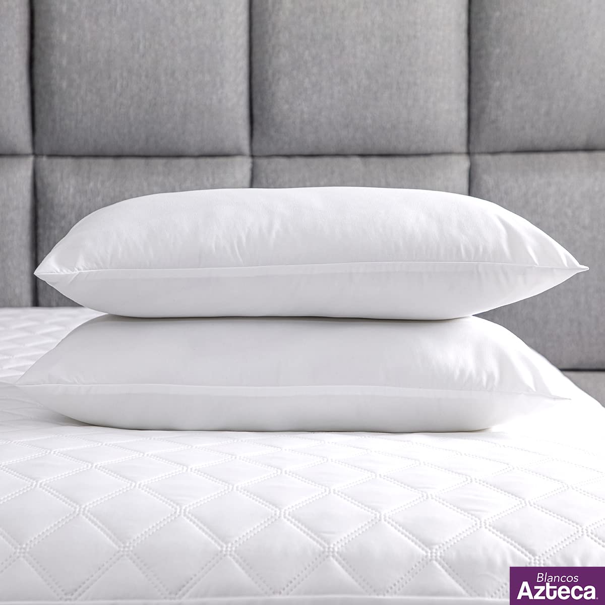 Azteca Almohadas 2 Pack Tamaño Estandar (65 x 43 cm) Densidad Media de 570gr Cada una. Almohada Hipoalergenica y Ultra Suave. para Fundas Individual, Matrimonial y Queen Size.