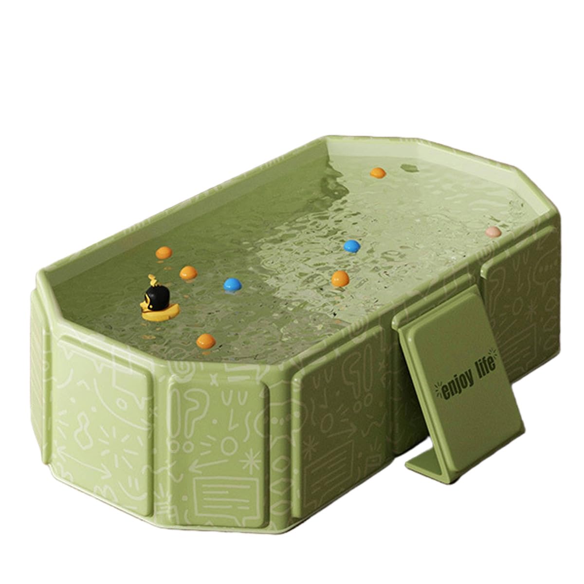 tina plegable para bebé, tina plegable para niños, tina pequeña para baño, bañeras portátiles para tina de spa, fácil almacenamiento para espacios pequeños, bañeras plegables sin esfuerzo (verde)