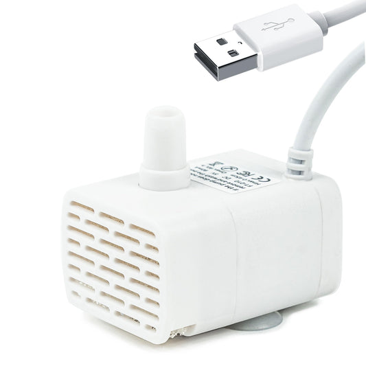 HAPUP Bomba de Agua para Gatos Ultra Silenciosa DC5V 90L/H con Cable 2M, Compatible con Fuente de Agua para Gatos, Negro y Blanco