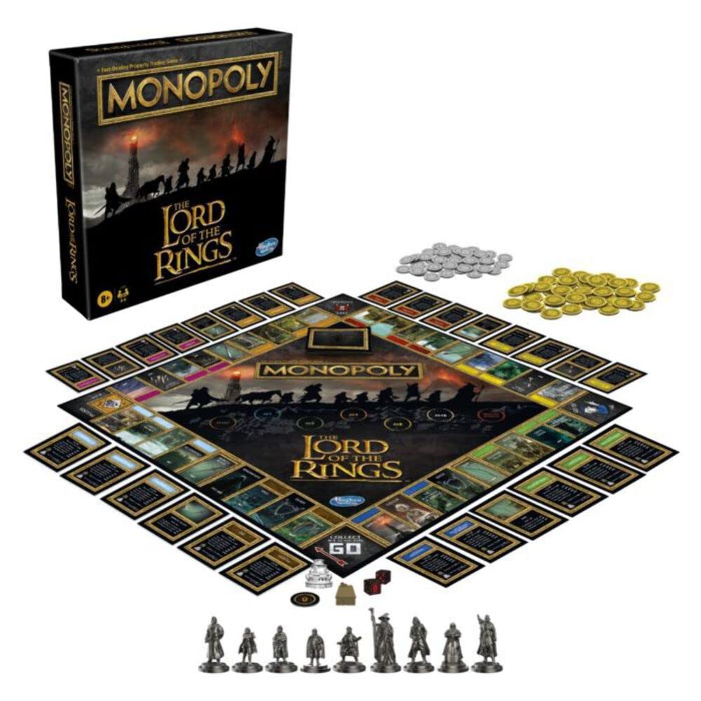 Hasbro Gaming - Juego Monopolio: Juego de mesa The Lord of The Rings Edition inspirado en la trilogía de la película, juega como miembro de la comunidad, para niños de 8 años en adelante (exclusivo de Amazon)
