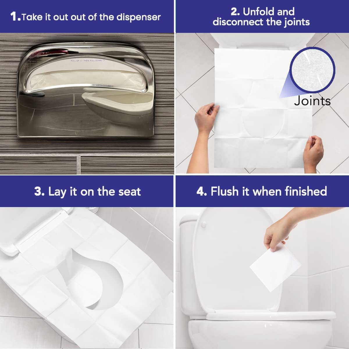 Funda Desechable para Asiento de Inodoro SoNeat Alta Calidad para Instalaciones Comerciales 200 Hojas XL Portátiles