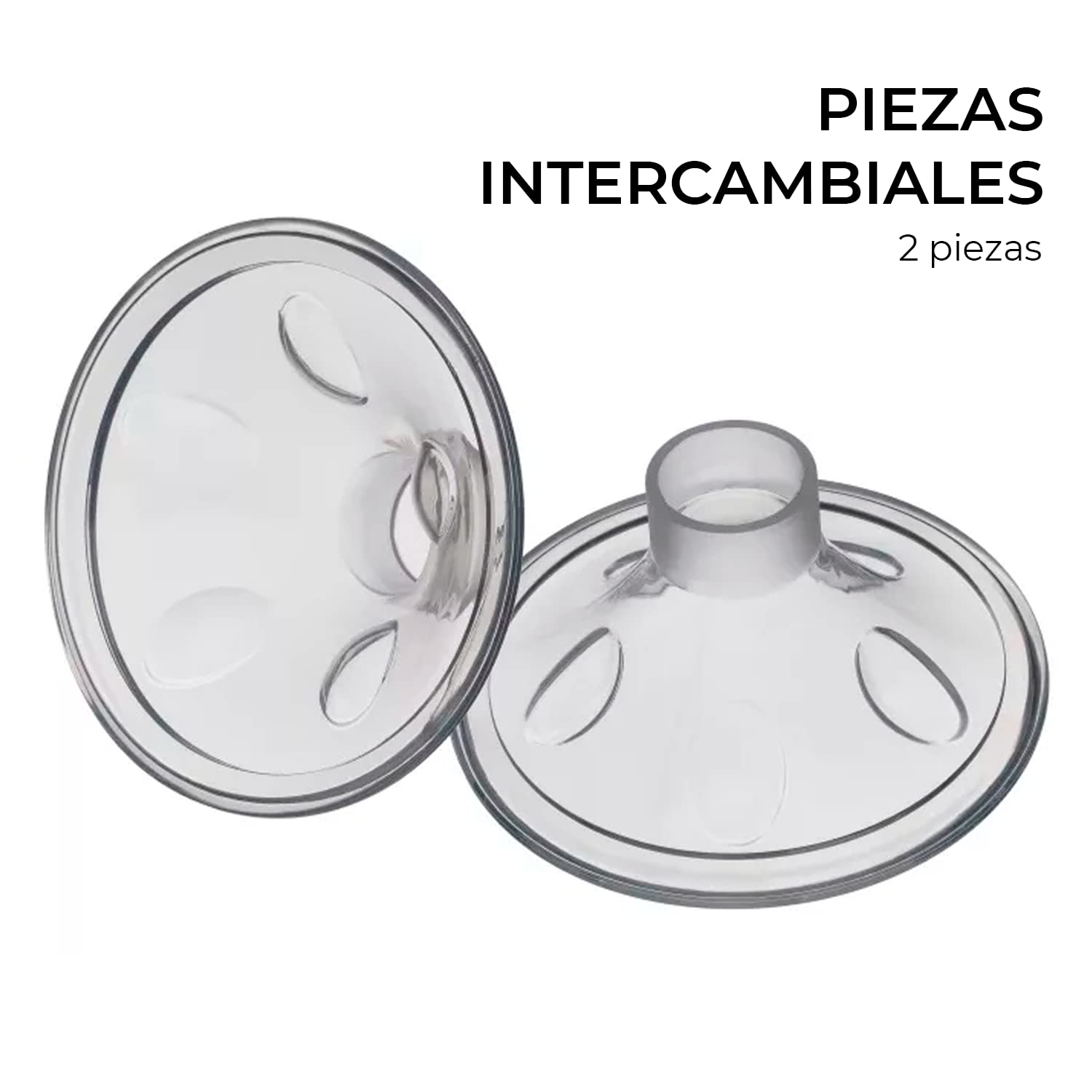 Copas de silicona suave con almohadilla de masaje y sistema antiderrames, 20mm, compatibles con extractores Avent y otras marcas, libres de BPA, paquete con 2 piezas
