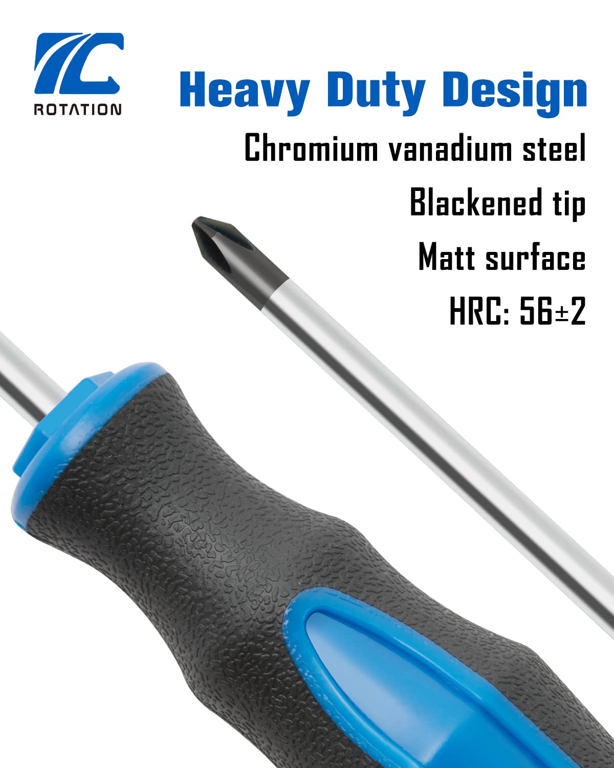 Juego de Destornilladores con Punta Magnética y Agarre de Cojín Profesional de 6 Piezas