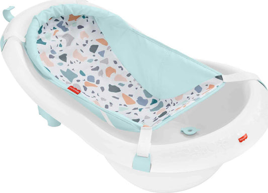 Fisher-Price Baby, Bañera de Lujo 4 en 1, Tina de Baño para bebés en etapa de desarrollo