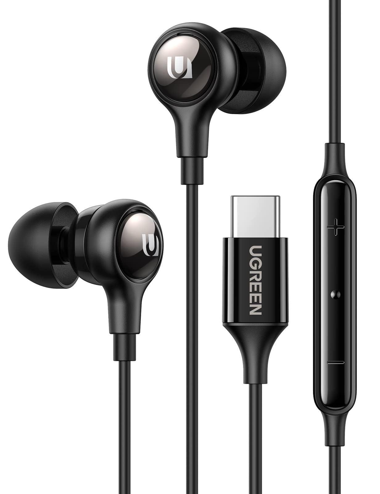 Audífonos UGREEN USB C Negro Cancelación de Ruido HiFi Stereo con Micrófono y Control de Volumen