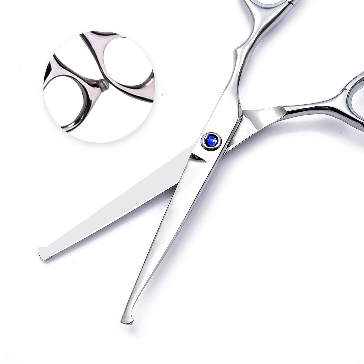 Juego de tijeras de corte de pelo para niños, profesional, 6.5 pulgadas, con cabeza redonda, kit de tijeras de corte de pelo con tijeras de corte, tijeras de adelgazamiento, juego de tijeras de