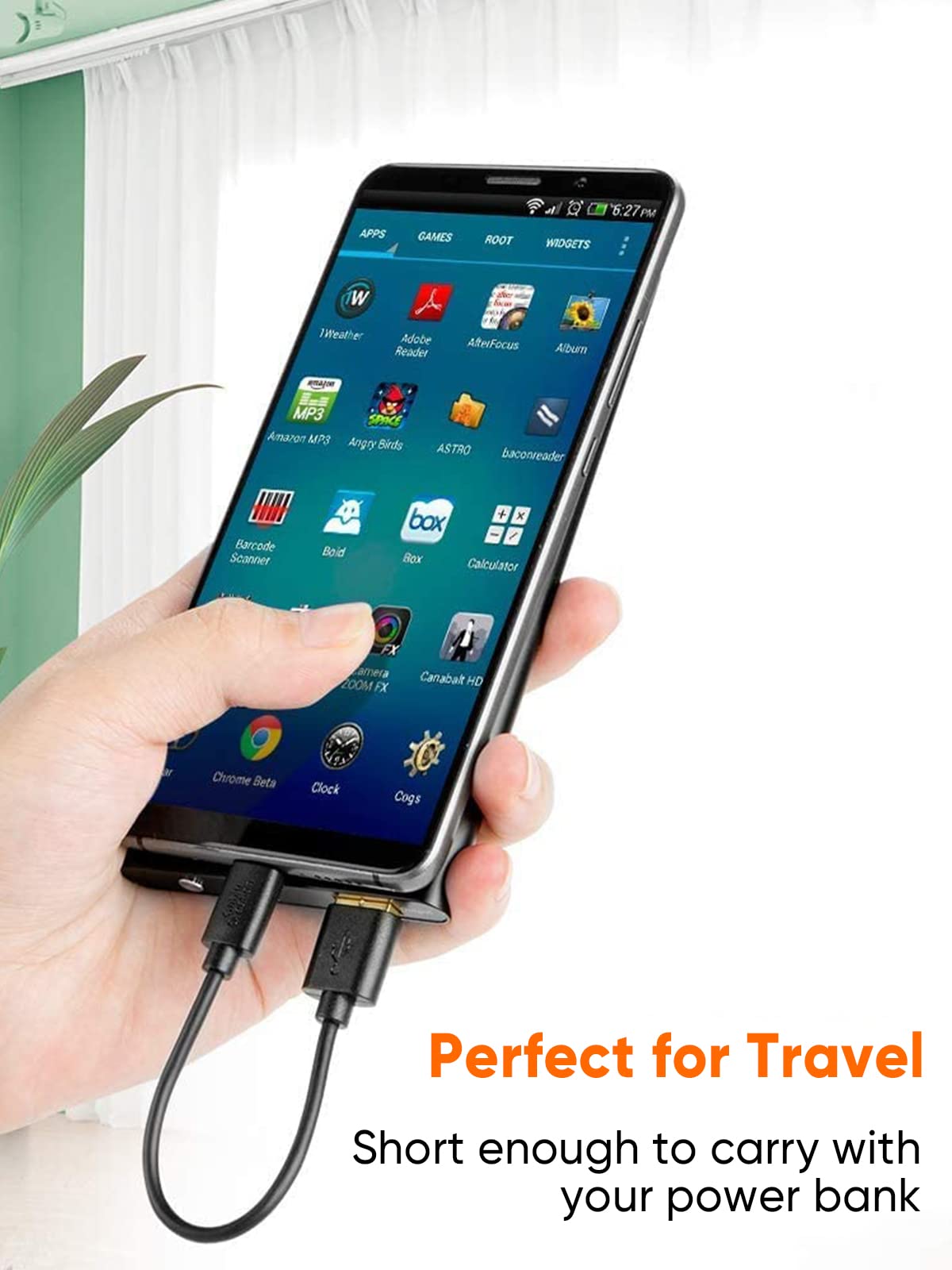 CableCreation Corto USB a USB c 0.5ft USB a a USB C 3a cable de carga rápida 480 Mbps para el Banco de carga Galaxy S23 S23 + S22 s21 S20 / macbook, píxeles, negro de 15 cm