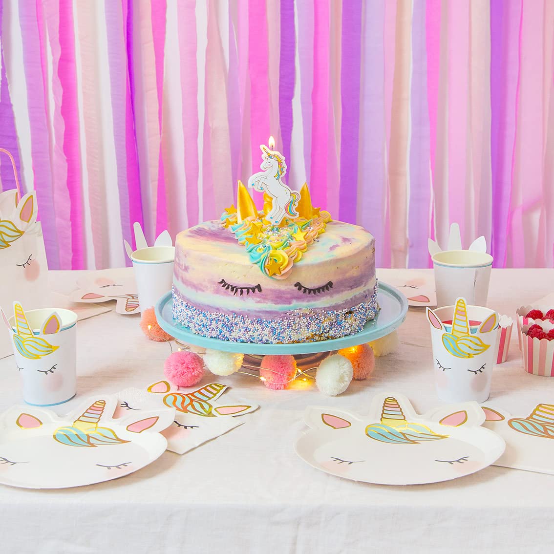 Talking Tables Face We Heart Plato de unicornios (8 unidades, 1 diseño), uno multicolor