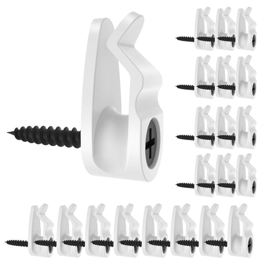 GEZIDEA - Ganchos de cadena para colgar luces de Navidad, color blanco, paquete de 50 (grande)