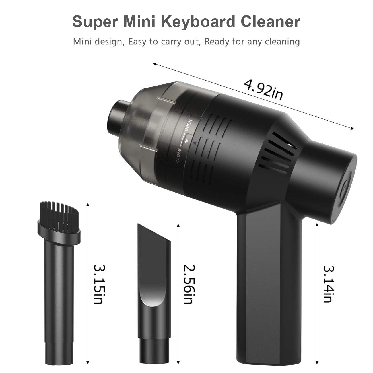 HONKYOB Cordless Keyboard Vacuum Cleaner Rechargeable Keyboard Cleaner Mini Computer Vacuum Cleaner with Li-Battery for Cleaning Dust,Hair,Crumbs,Eraser Scrap,Cigarette Ash,Laptop,Piano,Car,Pet House
