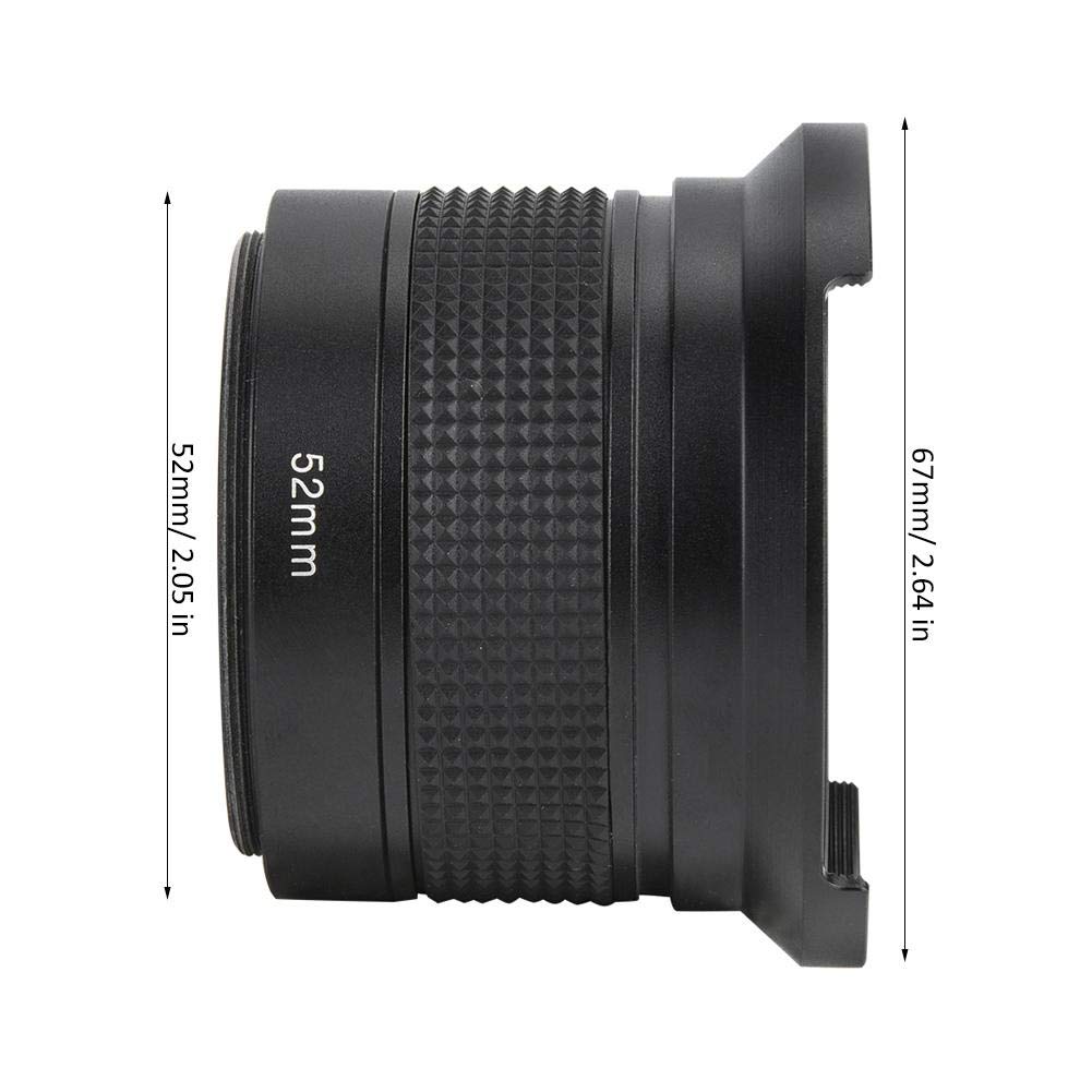 Vbestlife Lente Ojo de para cámara, Lente de Ojo de Gran Angular 52mm 0.35X con Bolsa de Almacenamiento de Tapas de Lentes para/Nikon//Minolta/Pansonic//Pentax