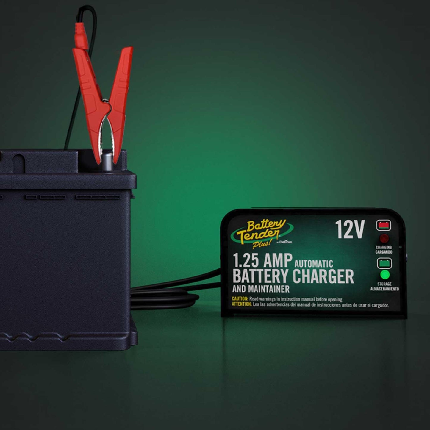 Battery Tender Cargador y mantenedor de batería Plus de 12 V: cargador de batería Powersport de 1.25 amperios y mantenedor para motocicletas, cuatrimotos, UTV, cargador flotante automático inteligente de 12 voltios - 021-0128