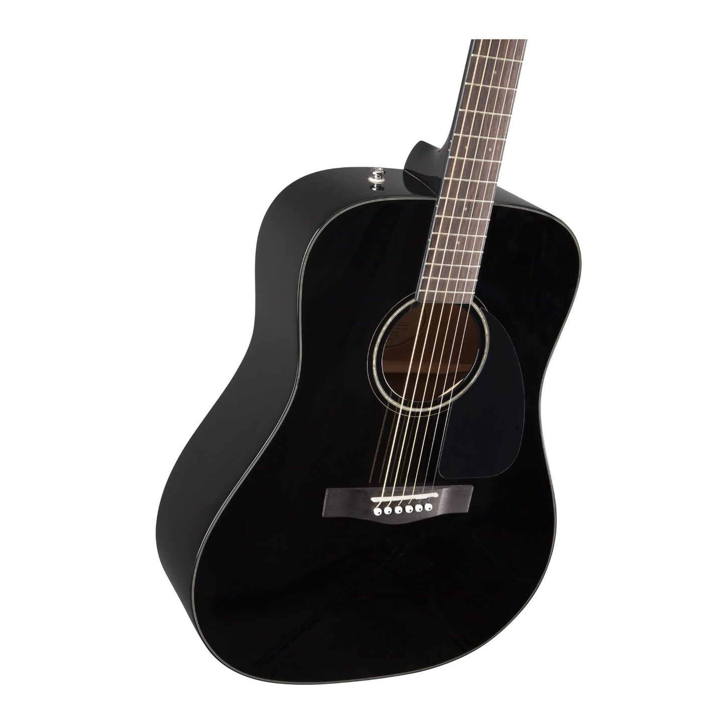 Fender Acoustic Guitar, with 2-Year Warranty, CD-60 Dreadnought V3 Classic Design with Rounded Walnut Fingerboard and Alloy Steel Strings, Glossed Black Finish, Spruce Top, Includes Hard-Shell Case