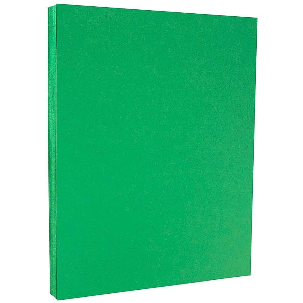 JAM PAPER Papel de color de 25 libras, 90 g/m², 8,5 x 11 pulgadas, verde reciclado, 100 hojas/paquete