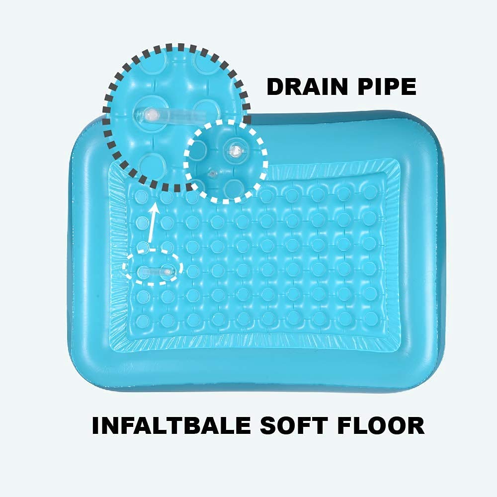 Piscina Inflable Familiar Verde con Piso Suave para Patio o Interior