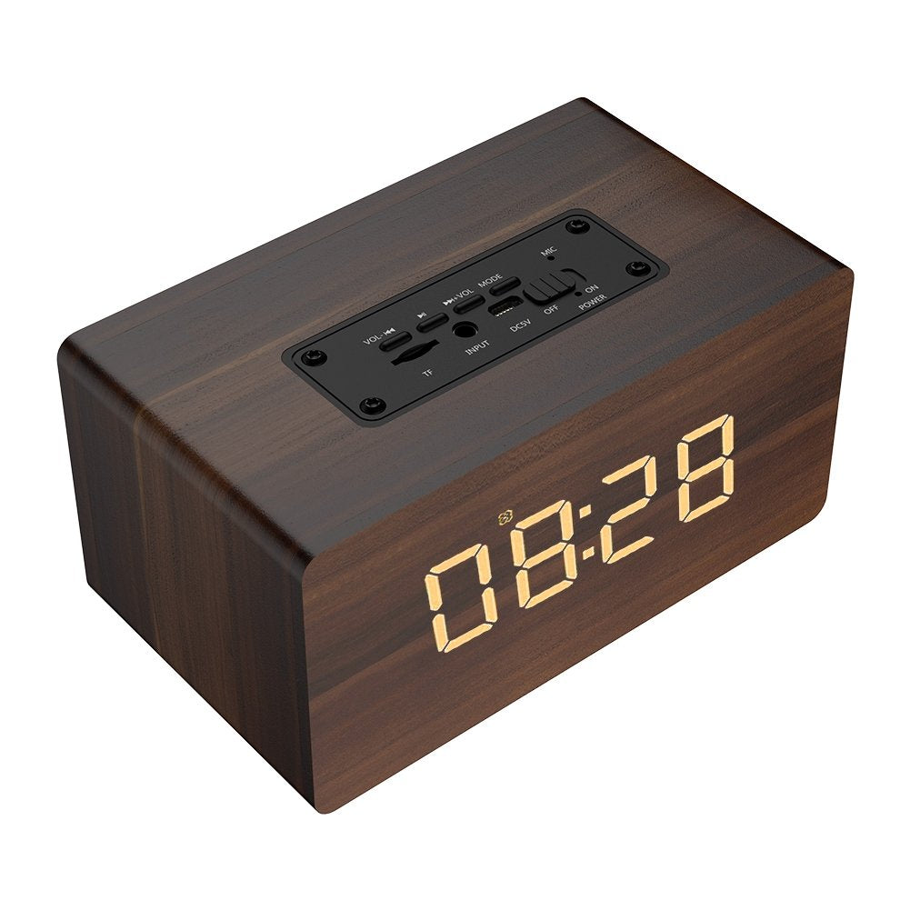 Altavoz Bluetooth Oumij Marrón con Subwoofer Estéreo y Radio FM para Música de Alta Fidelidad