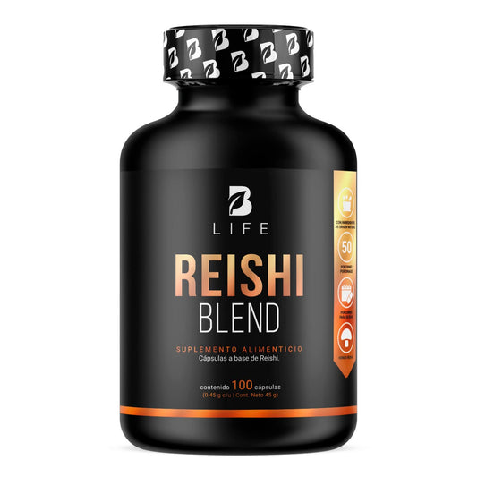 Hongo Reishi (Ganoderma) |Adaptogeno de 100 Cápsulas. Ingredientes naturales. Reishi Blend B Life.