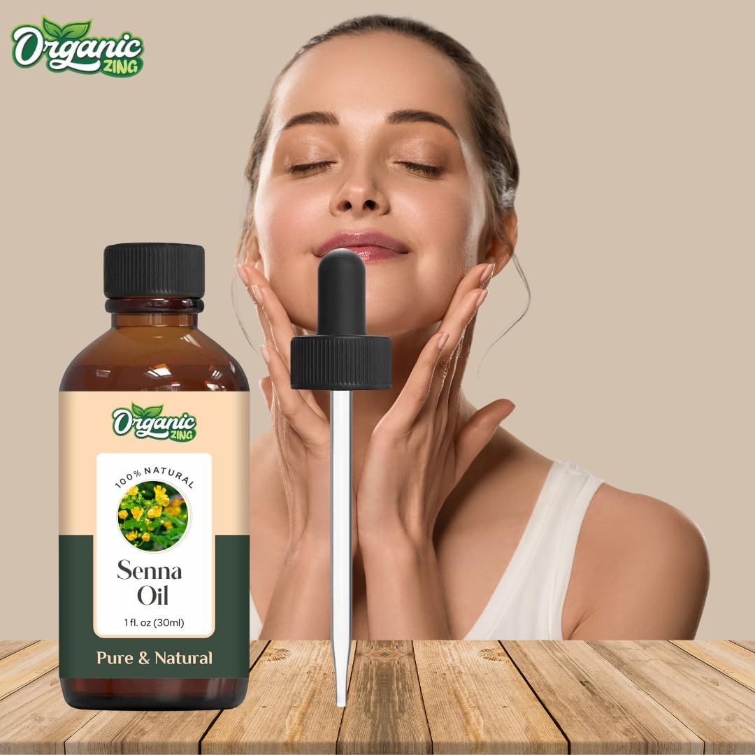 Organic Zing Senna (Cassia Senna) Oil | Pure & Natural Carrier Oil for Skincare & Haircare- 30ml/1.01fl oz