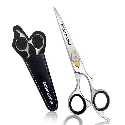 BEAUTICONE Hair Cutting Scissors | Professional Mirror Finish Stainless Steel Barber Scissors/Shears | Hairdressing Scissors | Smooth Razor & Sharp Edge Blades - Hair Scissors for Men/Women