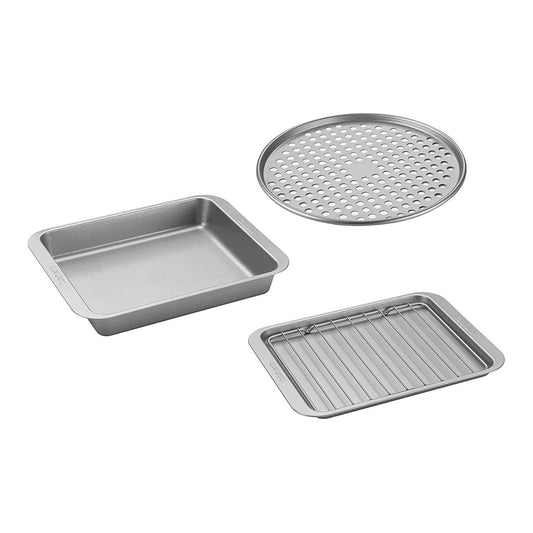 Cuisinart AMB-TOB4 Juego de 4 moldes para horno tostador, Plata