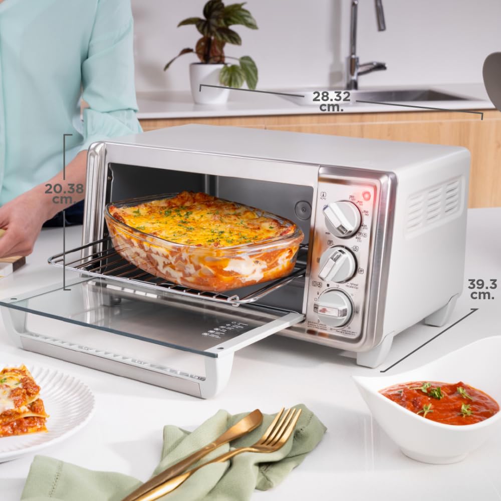 Black+Decker Horno tostador de 4 rebanadas, TO4130-1SDLA con tecnologia Eventoast para un tostado uniforme, 5 Funciones de cocción, 1150 Watts