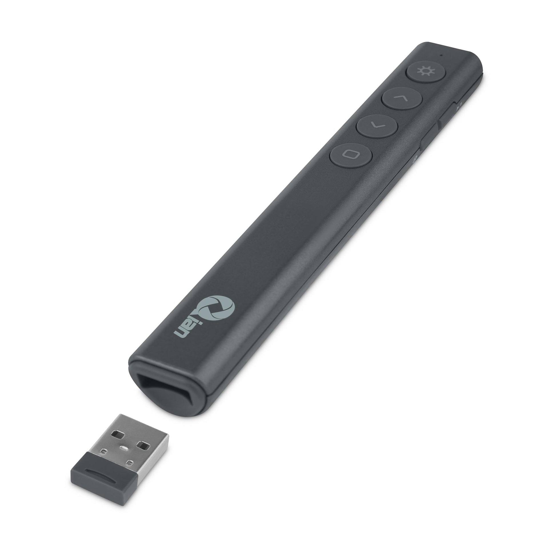 Presentador Inalámbrico QIAN Negro con Control Remoto para Diapositivas y PowerPoint, Alcance de 100m Compatible con Windows y Mac