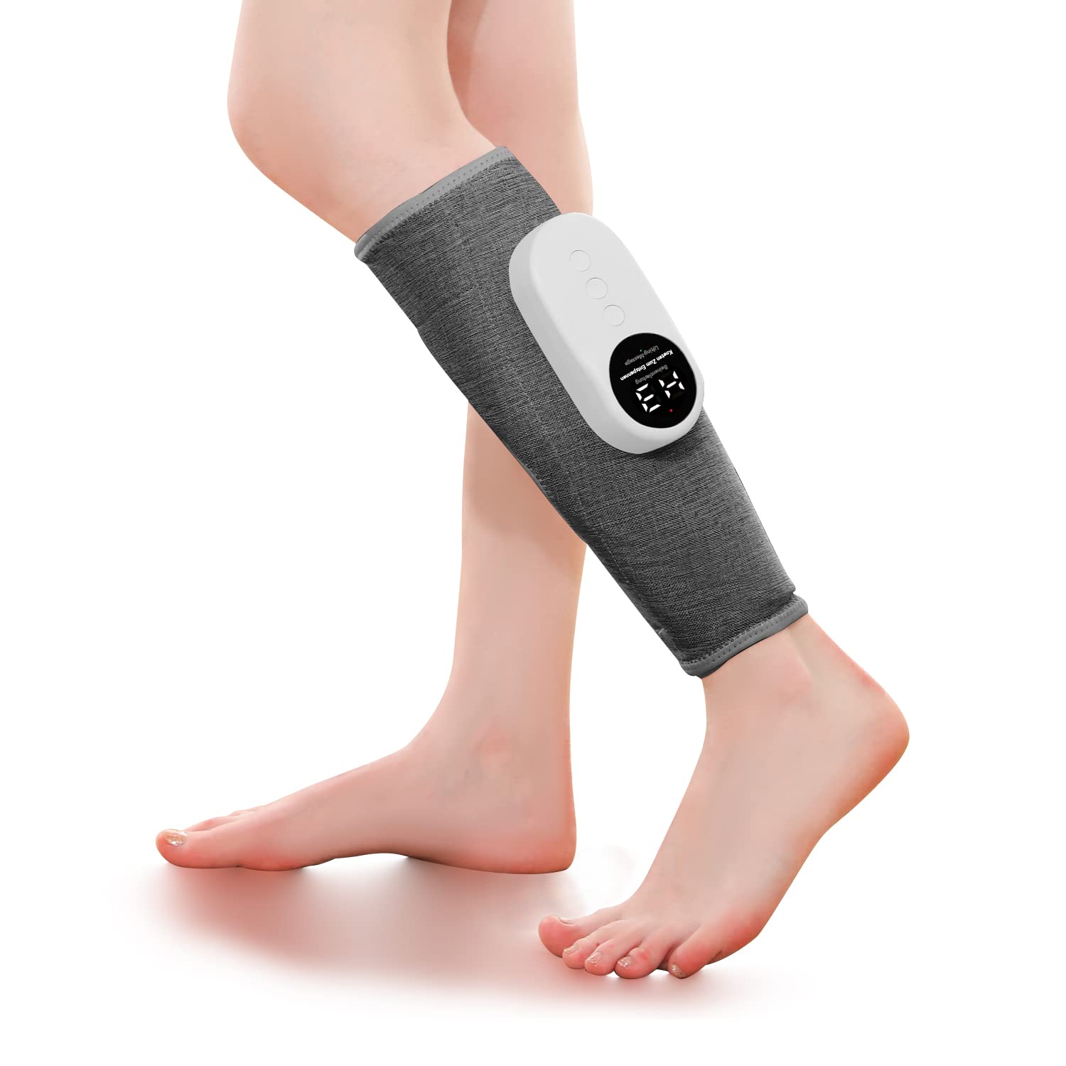 LINGTENG Masajeador de piernas, masajeador de compresión de aire de pantorrilla con calor y circulación, masajeador portátil de piernas con 3 intensidades, 3 modos, fácil de usar, relajación muscular
