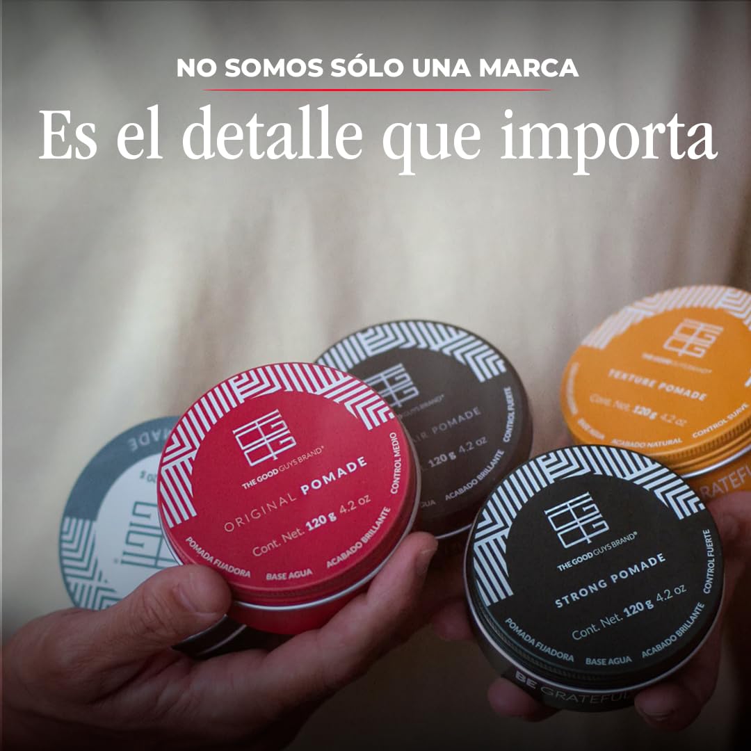 Cera para Cabello Hombre | Strong Pomade a Base de Agua | Pomada para Cabello Hombre Fijación Expert sin Residuos | Ideal para Cabello Grueso y Ondulado | THE GOOD GUYS BRAND (120gr)