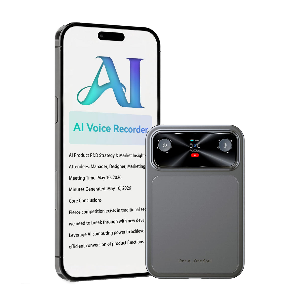 Grabadora de Voz iDoime IA 16 GB micrófono Dual transcripción multilingüe