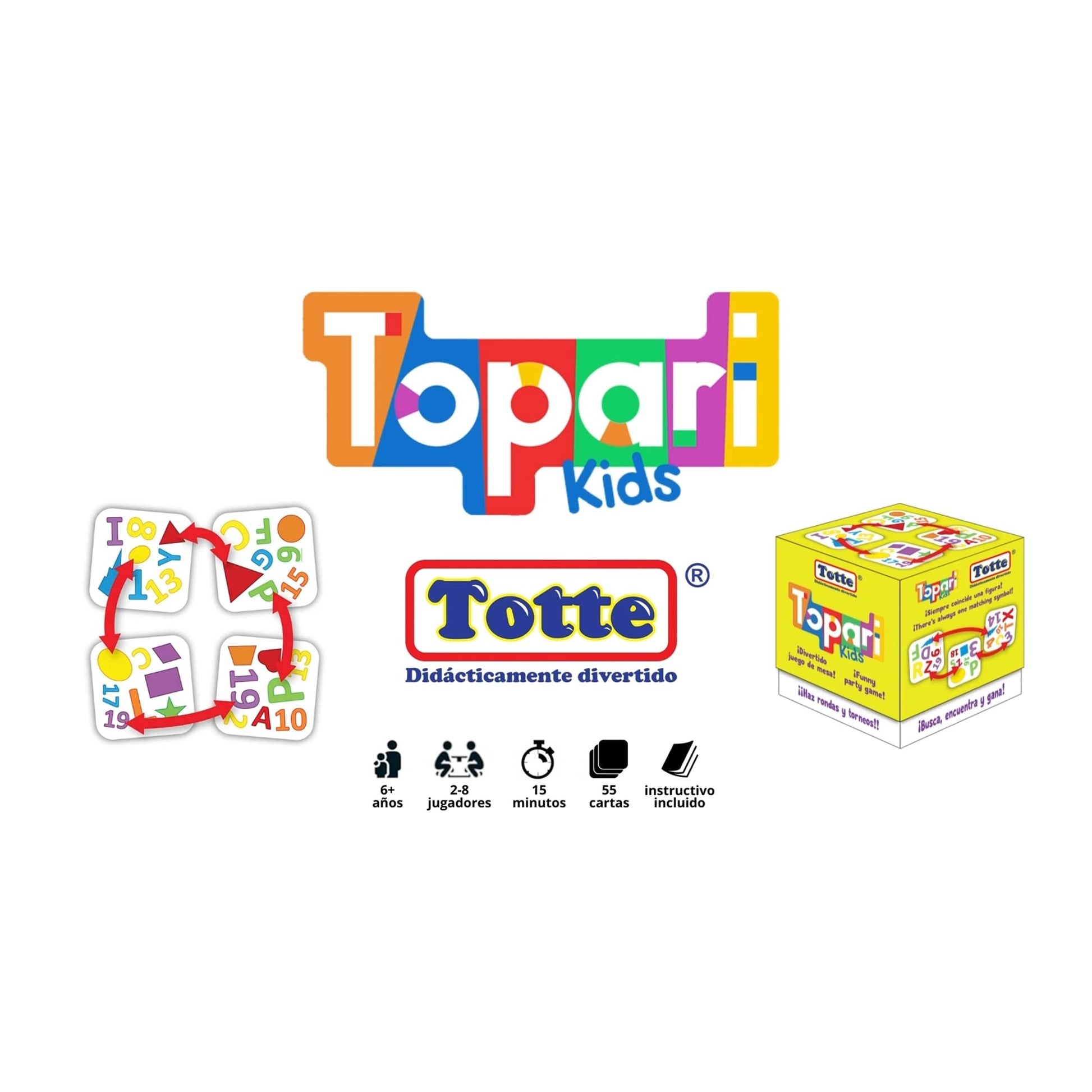 Juego de Cartas Topari Totte Siempre Coincide Una Figura 10 Formas de Jugar para Niños
