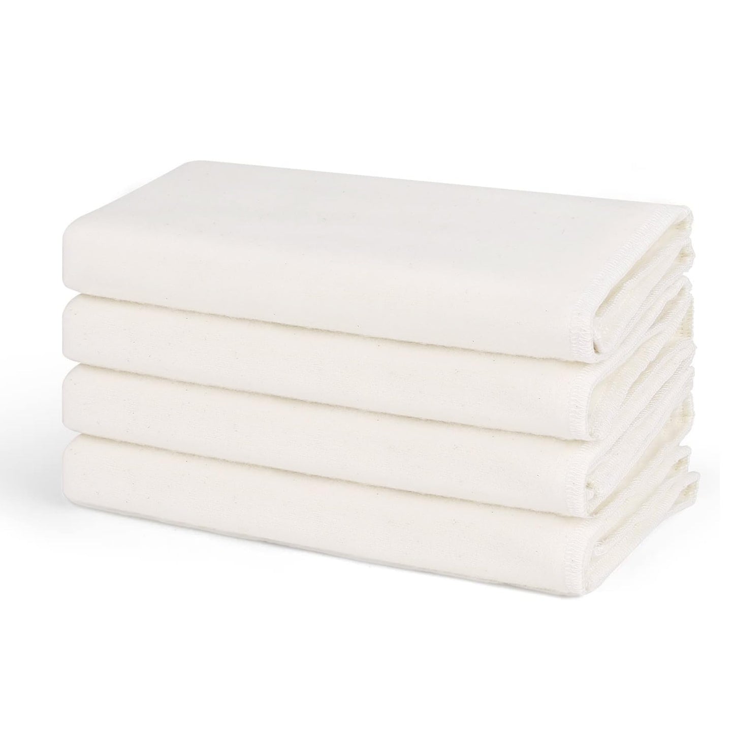 Compresas de Algodón Flanel Orgánico sin Blanquear 4 Piezas Sensación Suave Alta Absorción