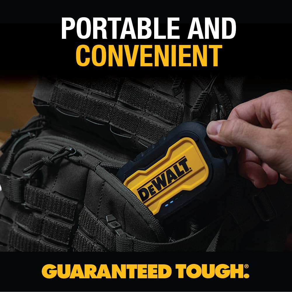 DEWALT Cargador portátil, Power Bank, batería de 10.000 mAh con Puerto USB-C para iPhone 15/15 Plus/15 Pro/15 Pro MAX, iPhone 14/13, Samsung Galaxy.