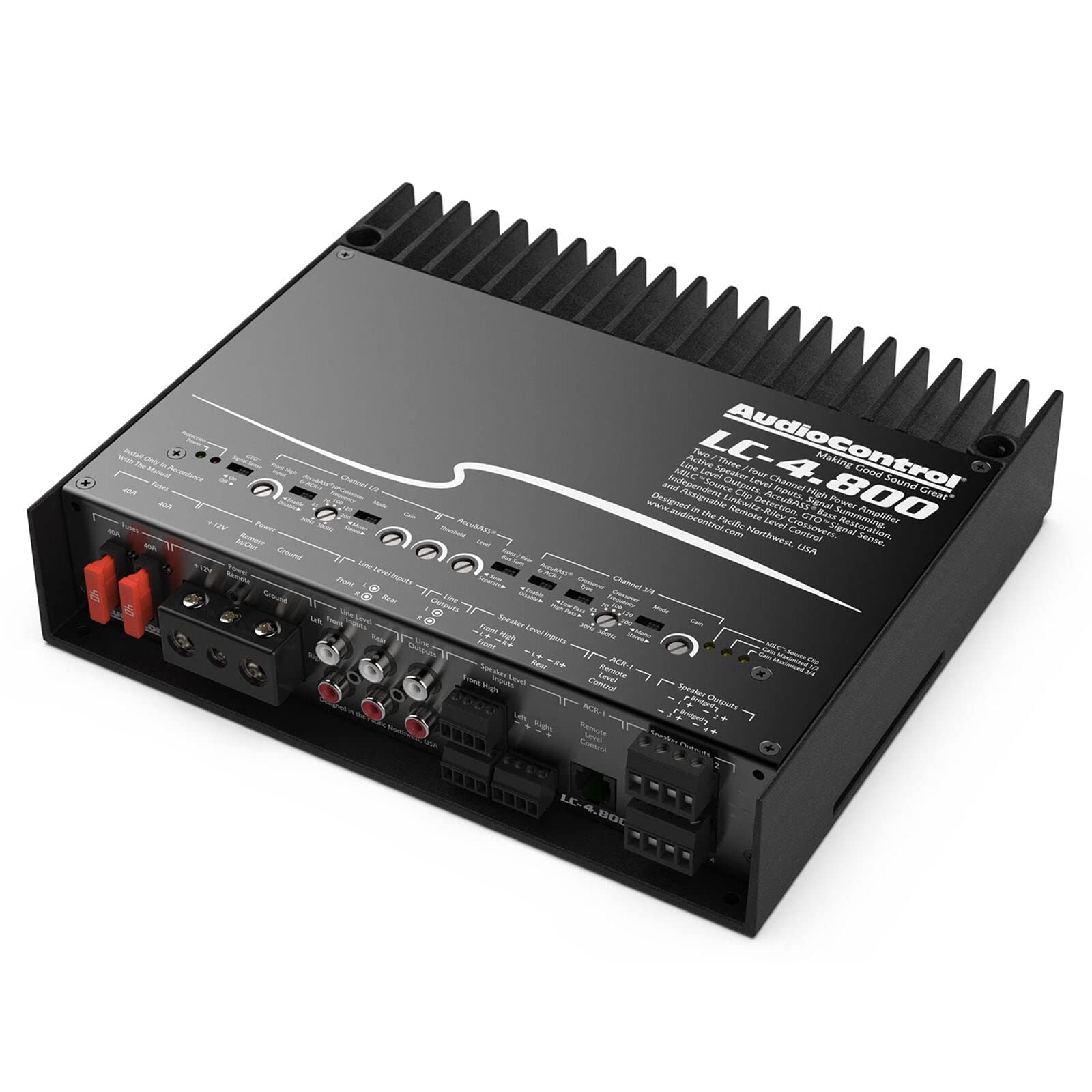 AudioControl LC-4.800 Amplificador de Alta Potencia de 4/3/2 Canales con AccuBass