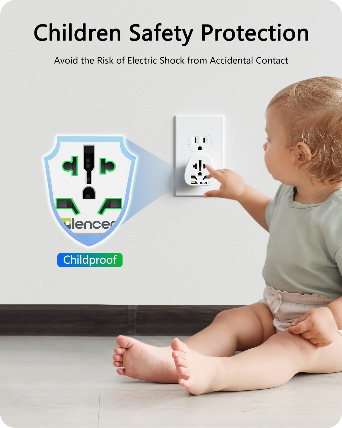 LENCENT 2X Adaptador de Enchufe del Mundo a los EE. UU., Convierte Enchufe de Europa/Reino Unido/Australia/China en Enchufe Americano