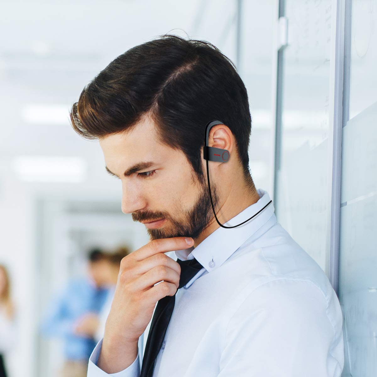 Firstop Auriculares Bluetooth, Audífonos Inalámbricos Impermeables IPX7, Auriculares con Reducción de Ruido y Ajuste Seguro para Deportes y Gimnasia, con Micrófono Incorporado