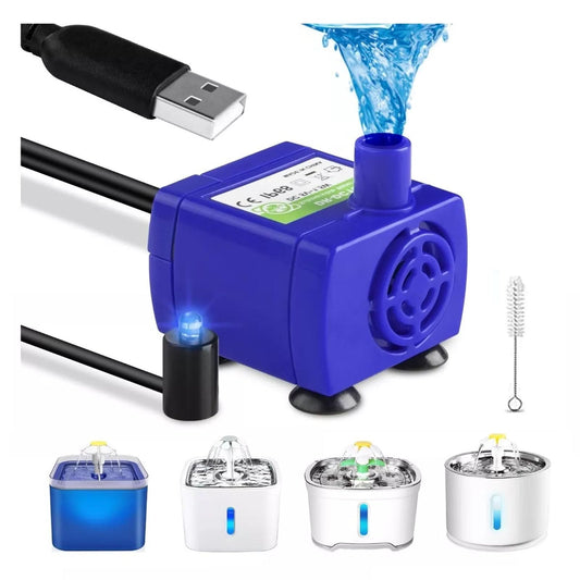 Keakitay Bomba De Fuente Para Gatos, Bomba para Bebederos Gato Mascotas, Motor DR-DC160 para Fuente Gatos Redonda, Cúbica y con Gorro de Flores