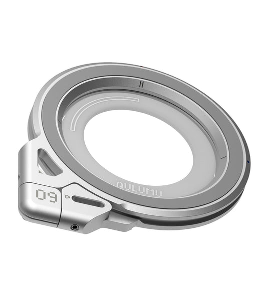 Agarre Magnético para Anillo Aulumu G09 Plata con Rotación Omnidireccional y Soporte Compatible con MagSafe