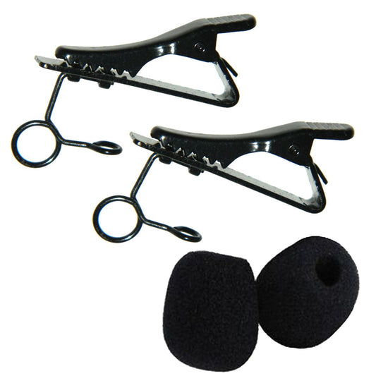 Foitech Clip para corbata de micrófono tipo anillo de 5/16 pulgadas, 2 unidades (negro)