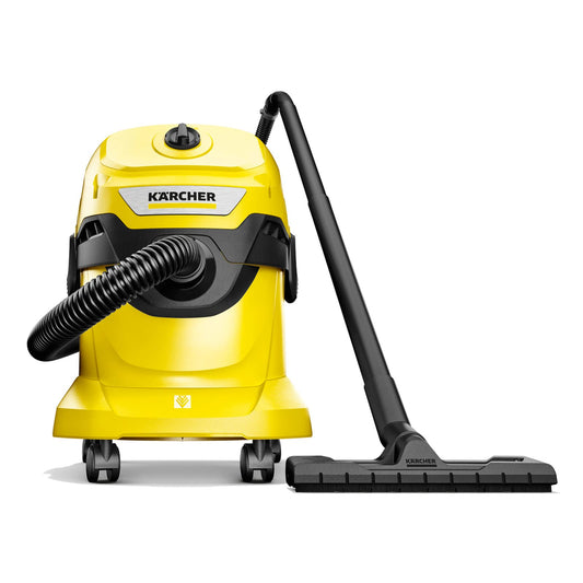 Kärcher WD 4 - Aspiradora Multiusos para Secado en húmedo - 5.3 galones - con Accesorios, diseño de Ahorro de Espacio, 1100 W - Edición 2022, Amarillo
