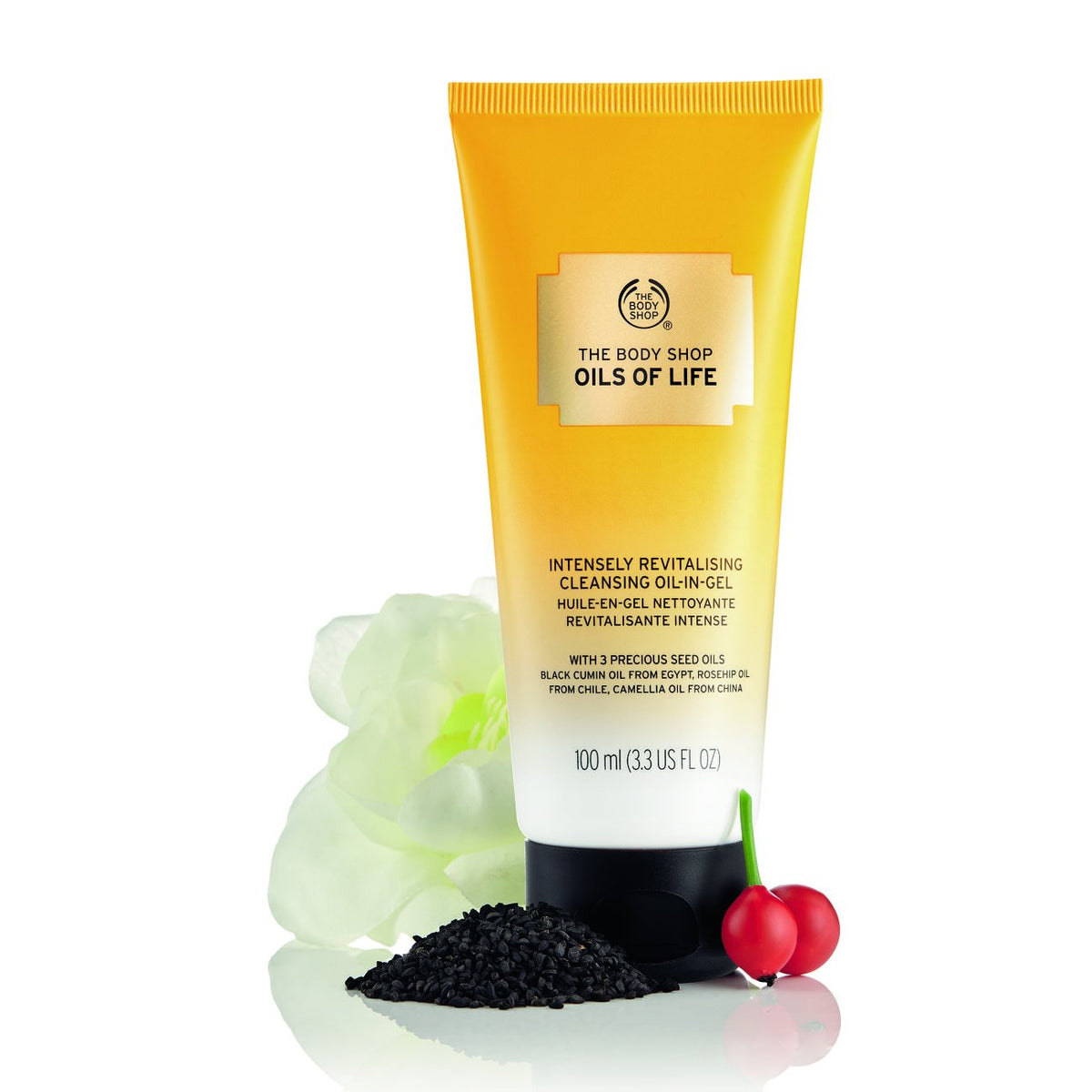 The Body Shop Oils of Life Intensely Revitalizing Cleansing Oil-In-Gel, 3.3 Fl Oz (Vegan)