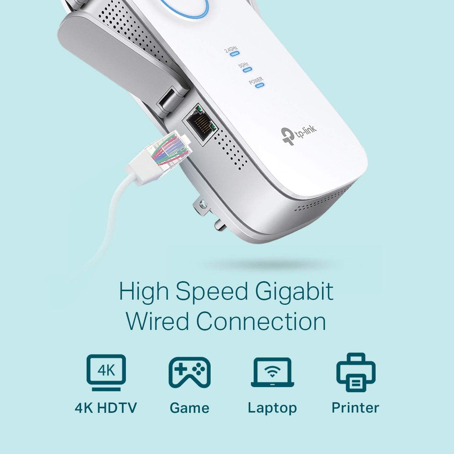 Extensor de Rango TP-Link RE650 Blanco con 4 Antenas Externas y Puerto Gigabit Ethernet
