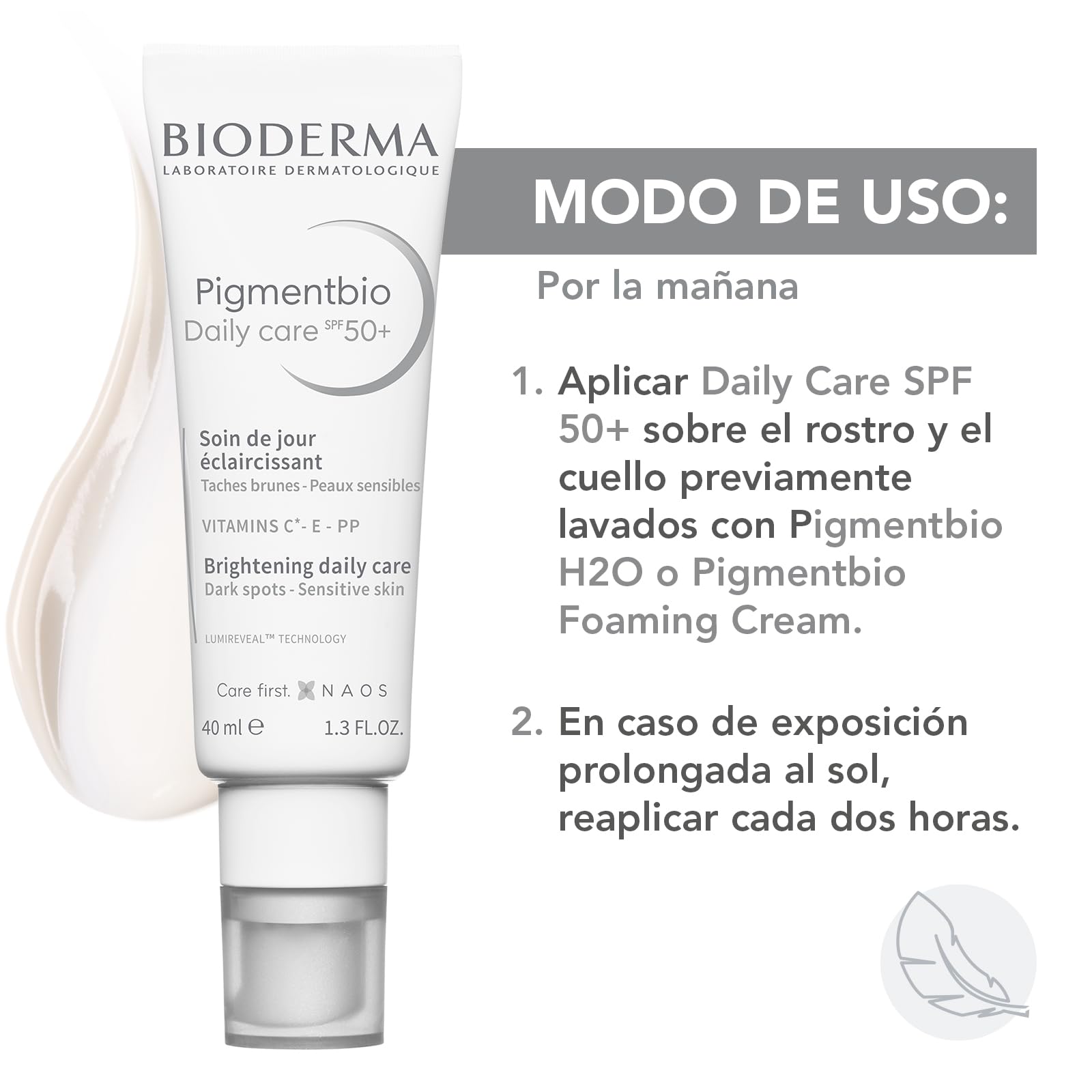 Bioderma | Crema de día antimanchas Pigmentbio 50 FPS Daily Care 1.39 onzas líquidas