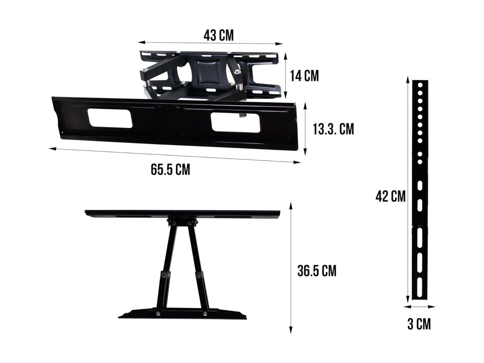 CONTROL EXPERT Soporte para TV Pantalla Monitor Movible de 23 a 86 Pulgadas de Pared Articulado Soporta hasta 80 kg Base para Televisión Pantalla Vesa 400x400mm