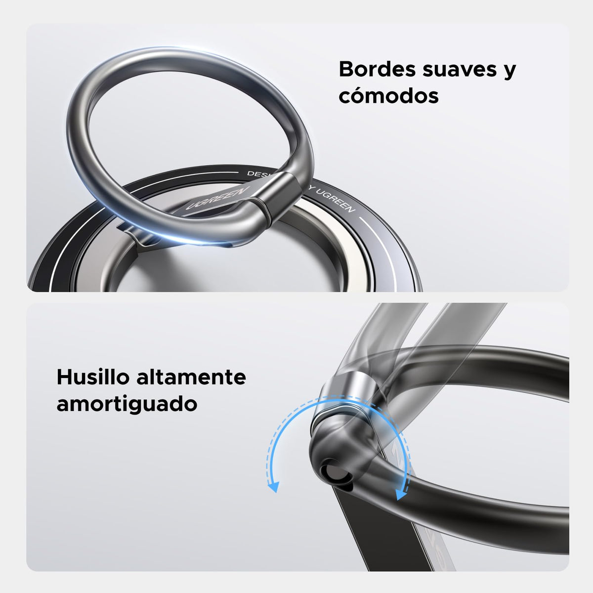 Soporte Magnético UGREEN Plata con Anillo de Doble Cara para Celular
