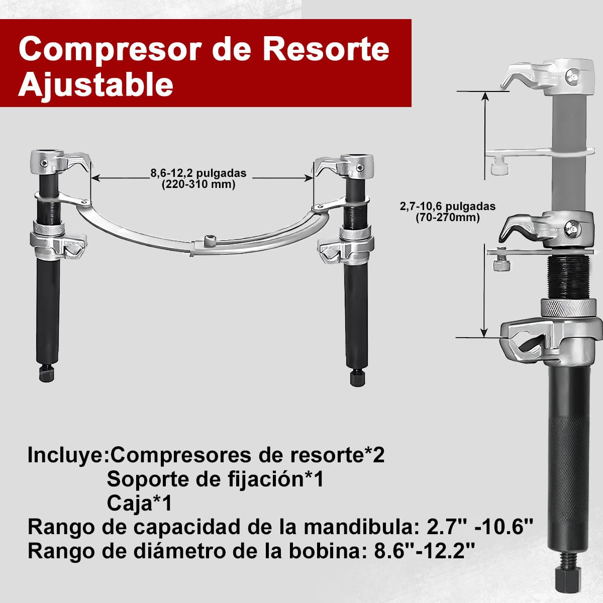Kit Compresor de Muelles ADILIKADII Negro 2000Lbs para Coche Camión Motocicleta