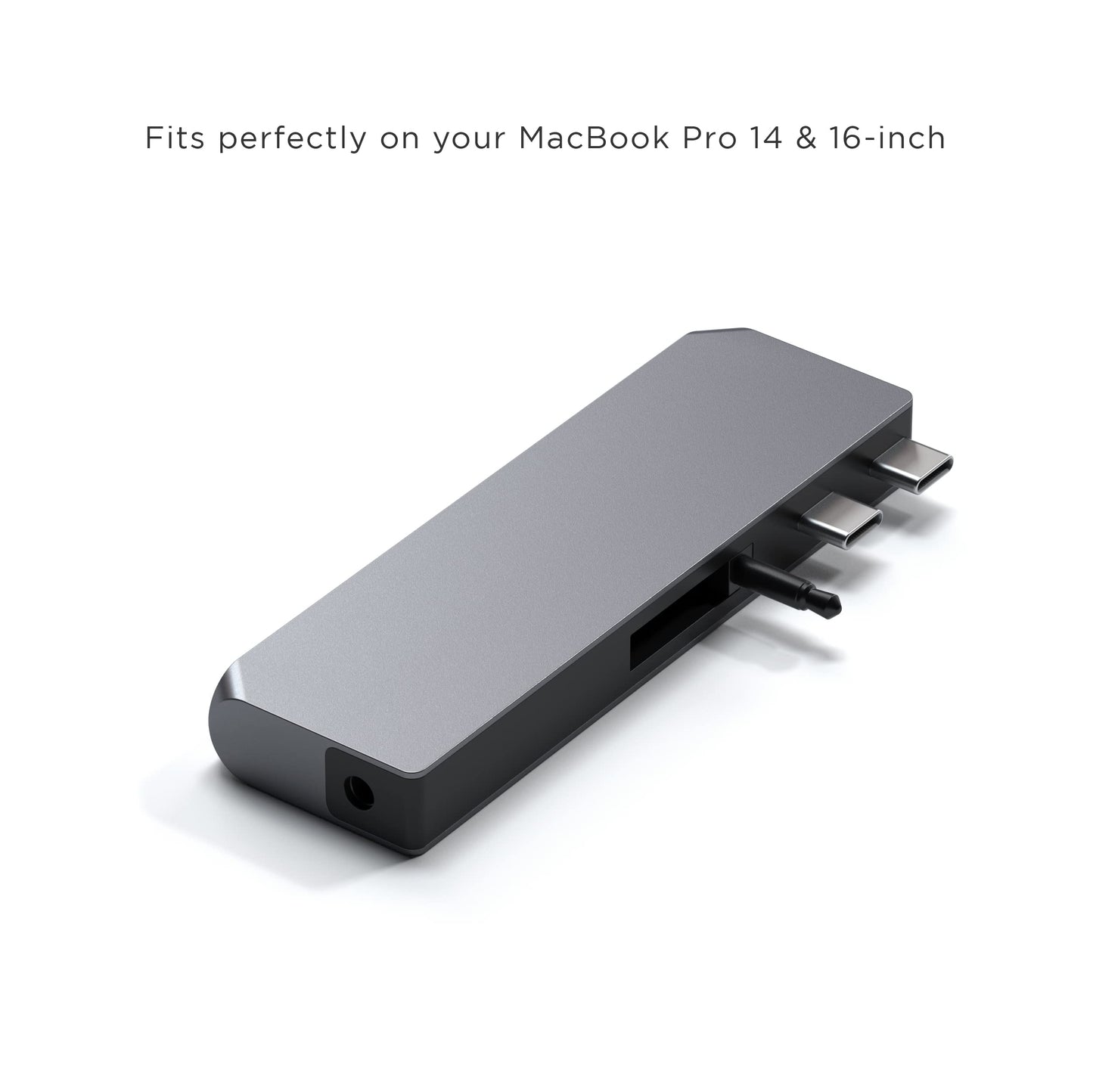 Hub Adaptador Tipo-C Satechi Gris Espacial con USB4 y Ethernet para MacBook Pro/Air