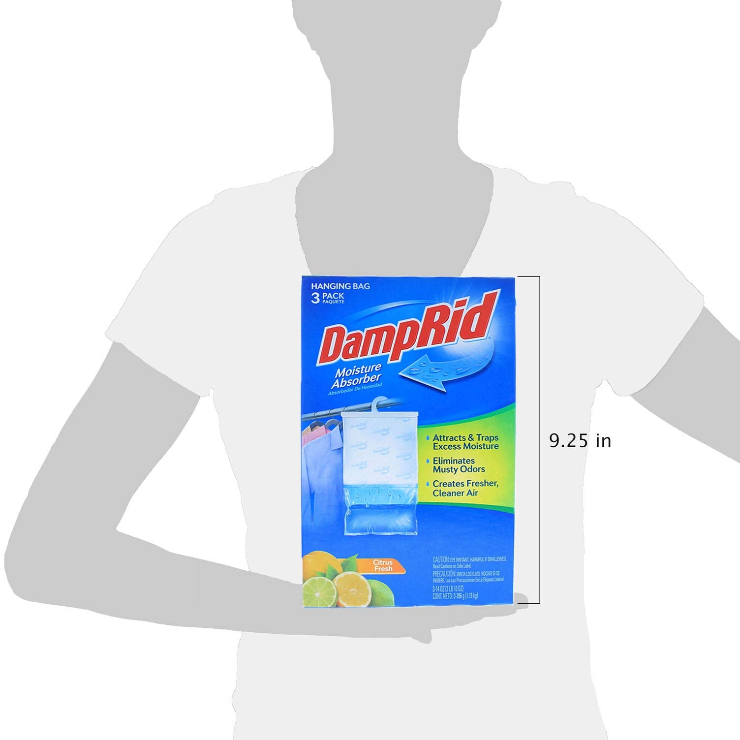 DampRid FG83CF - Amortiguador de humedad para colgar cítricos (3 unidades), color blanco