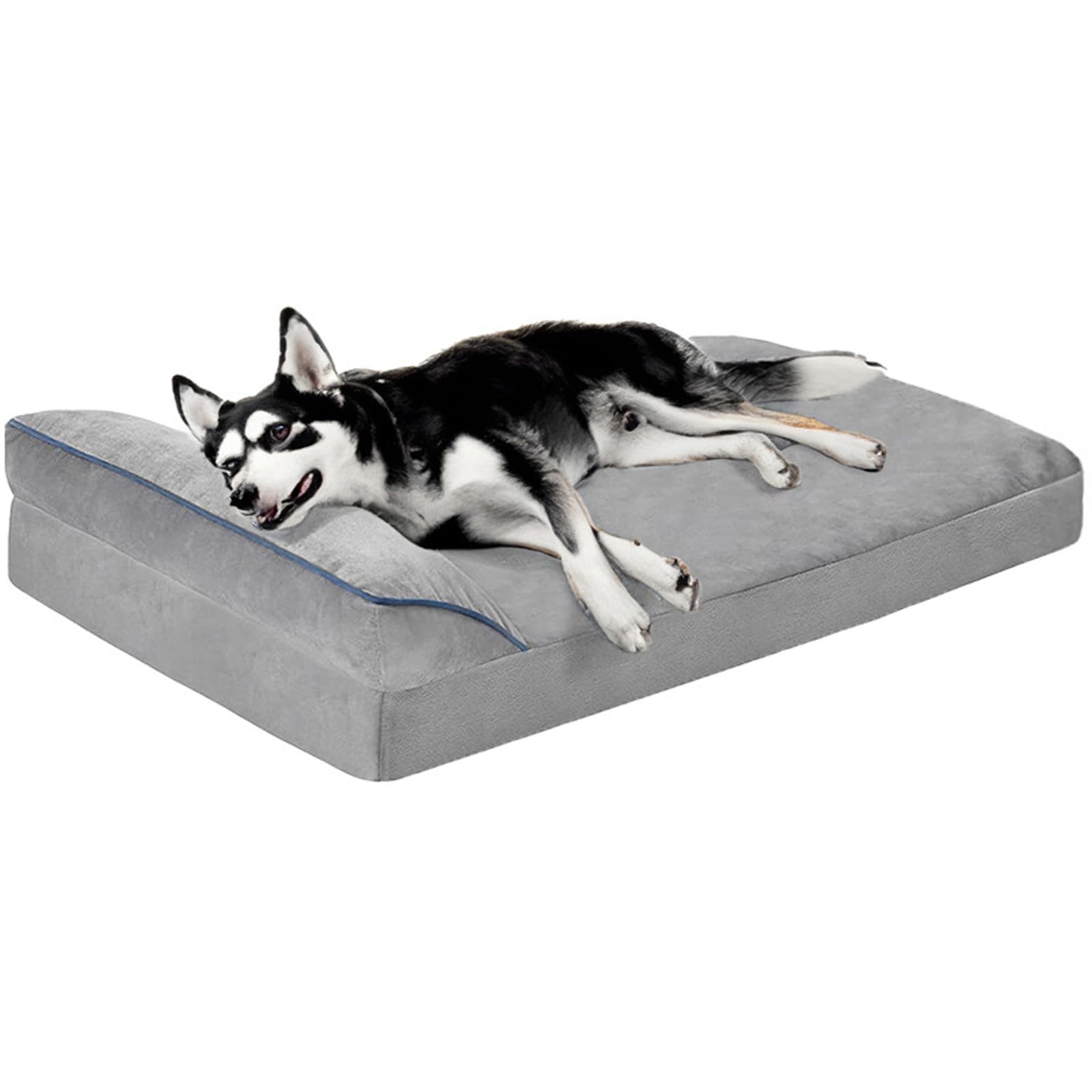 LINGLUCKY 100 * 60cm Cama para Perros Grande,Cama Ortopédica para Perros con Espuma Viscoelástica de Recuperación Lenta,Cama para Perros XL 39in Extraíble y Lavable con Base Antideslizante